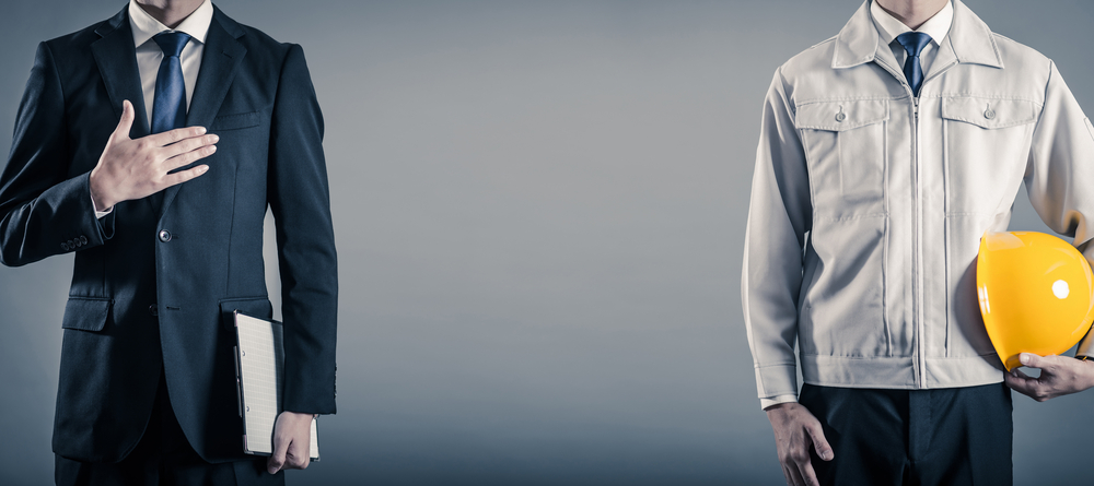 photo of Japanese salaryman and factory worker